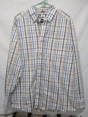 Ariat Pro Series Plaid Button-Up Shirt L – Blue Brown Check Western Performance